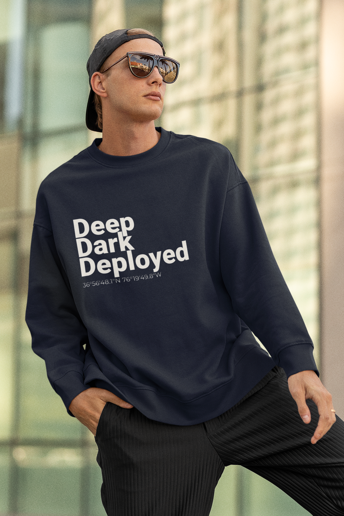 Deep Dark Deployed Sweatshirt | Norfolk Coordinates Gildan 18000