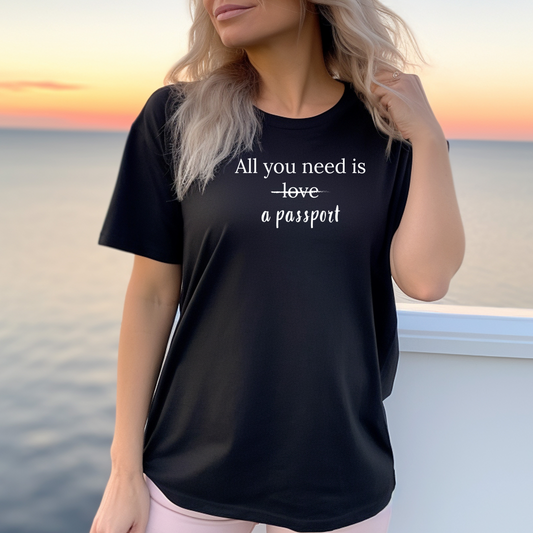 All You Need Is A Passport T-Shirt | Travel Tee Bella Canvas 3001