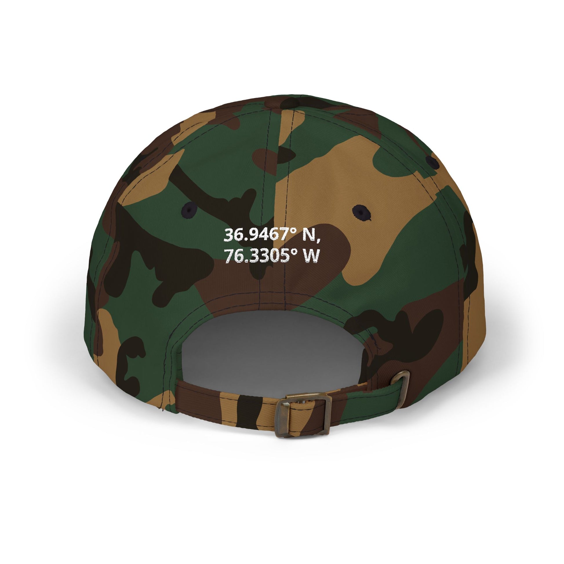 Unseen. Unheard. Unafraid.
Silent Service Embroidered Dad Cap | Naval Base Coordinate Edition