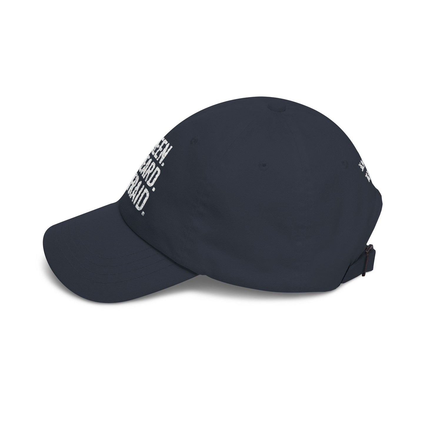 Unseen. Unheard. Unafraid.
Silent Service Embroidered Dad Cap | Naval Base Coordinate Edition