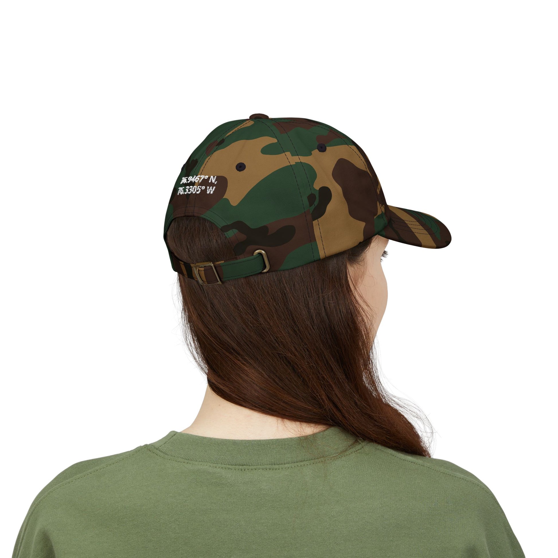 Unseen. Unheard. Unafraid.
Silent Service Embroidered Dad Cap | Naval Base Coordinate Edition