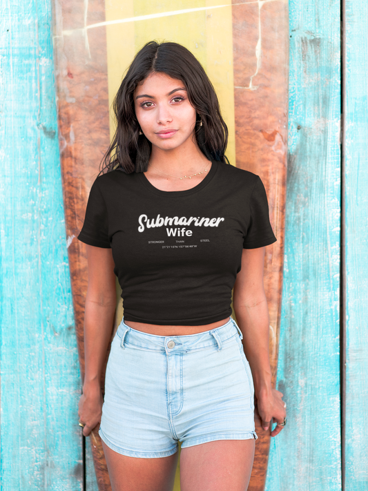 Submariner Wife Stronger Than Steel T-Shirt Bella Canvas 3001 Pearl Harbor