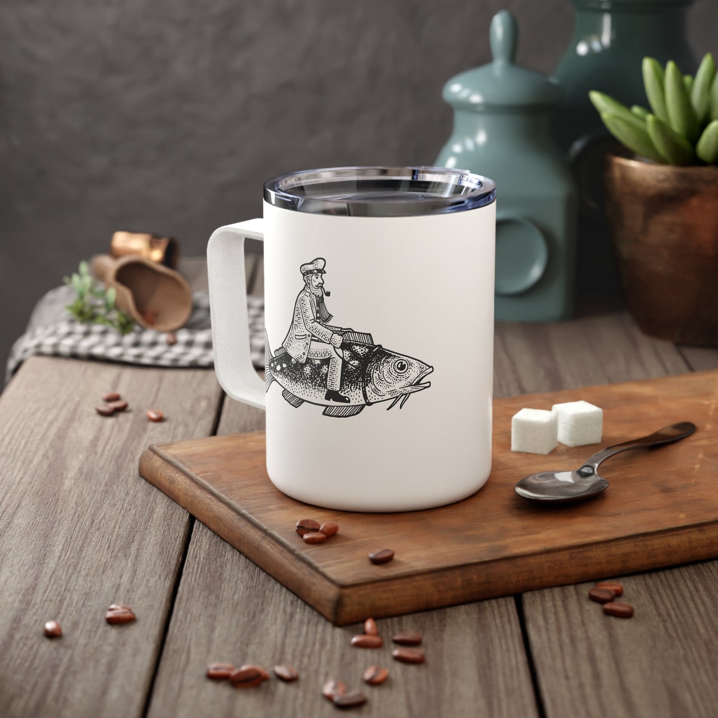 Fisherman Insulated Coffee Mug, 10oz