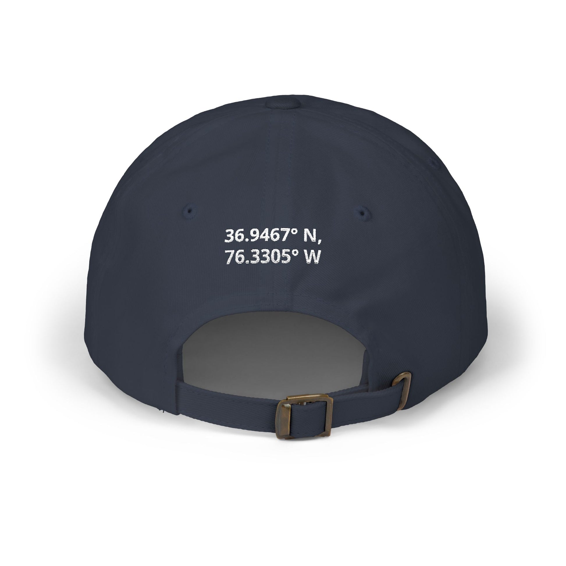 Unseen. Unheard. Unafraid.
Silent Service Embroidered Dad Cap | Naval Base Coordinate Edition